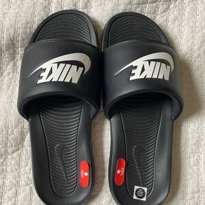 Nike Black and White Slide Sandals